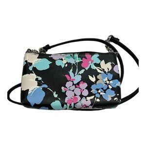 Calvin Klein Hayden Printed Saffiano Crossbody, Black/Floral NWOT